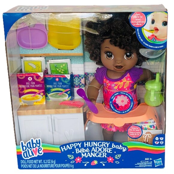 New in Box Talking Baby Alive Happy Hungry Baby Black Curly Hair Doll for Age 3+ - Picture 16 of 16